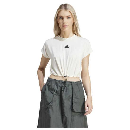 Adidas Γυναικεία κοντομάνικη μπλούζα City Escape Crop Tee with Bungee Cord